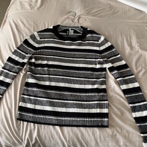 Black and white striped long sleeve shirt